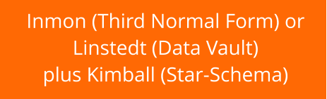 Inmon (Third Normal Form) or  Linstedt (Data Vault) plus Kimball (Star-Schema)